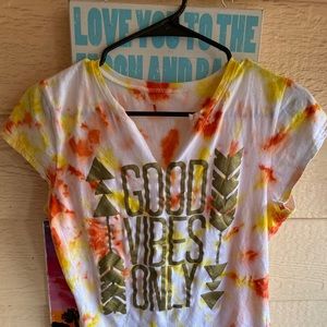 Hand tie dyed GOOD VIBES ONLY